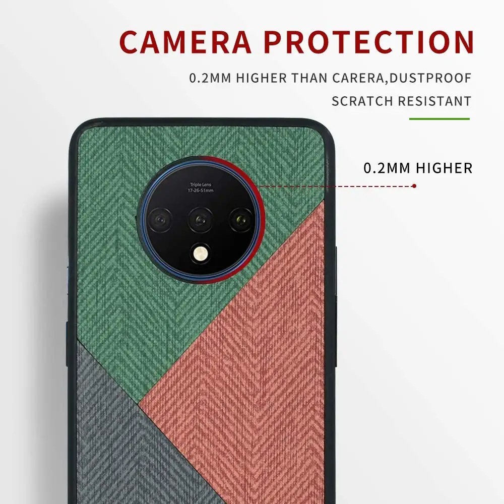 Shockproof Hard PC Tpu Bumper Case For Oneplus 7t 7 t Pro 7tpro 7pro 6t Cloth fabric leather Soft Silicone Phone Cover |