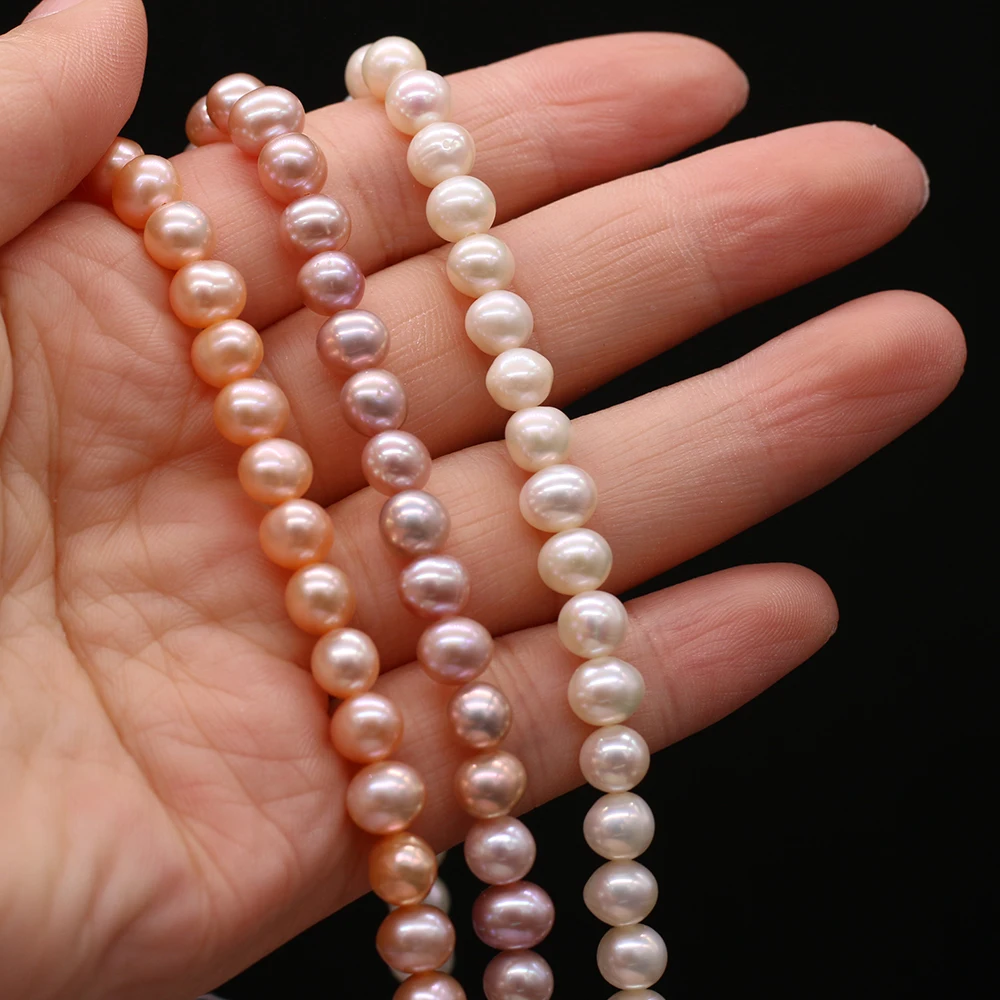 

AAA Nearly Round Natural Fresh Water Pearl Beads Pearl 6-7mm DIY for Jewelry Making Necklaces Bracelet Earrings Accessories
