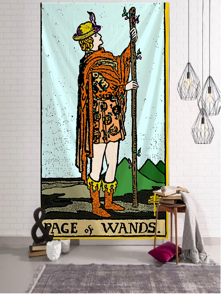 

Tarot Card Divination Wall Tapestry Art Deco Blanket Curtain Hanging in Bedroom Living Room Decoration Mysterious Boho Style