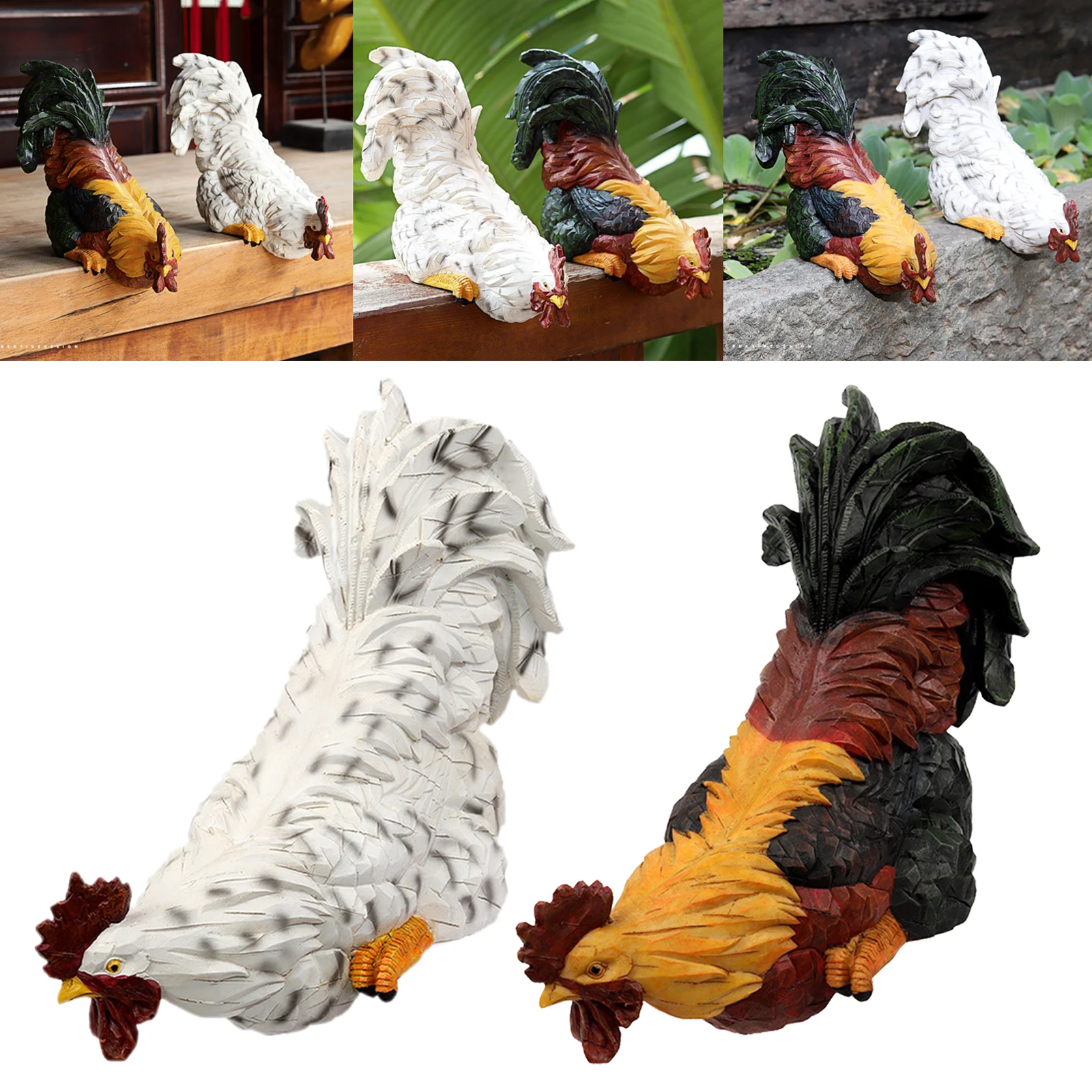 

Garden Rooster Statue Hand-Painted Decorative Landscape Accessories