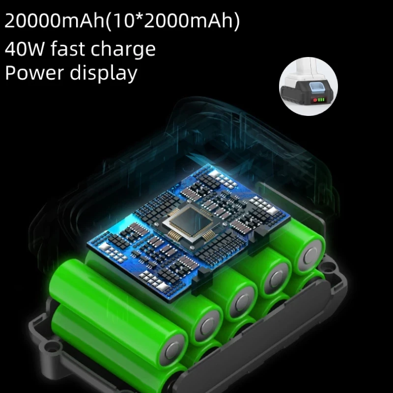 Продажа Беспроводной пистолет для мойки автомобиля высокого давления, 350 Вт, 20000 мАч, 45 бар, Портативная стиральная машина высокого давления для бата...