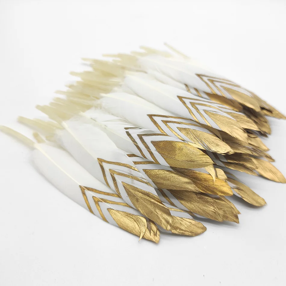

10pcs Gold Duck Feathers For Crafts Natural Wedding Feathers For Jewelry Making Colored Plume DIY Home Party Decoration 10-15cm