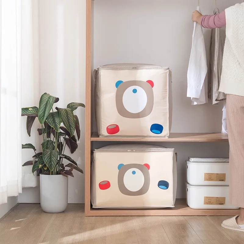 

Новый органайзер для одежды, сумка для хранения, шкаф, мультяшная портативная коробка, складная подушка, одеяло, гардероб, аксессуары для до...
