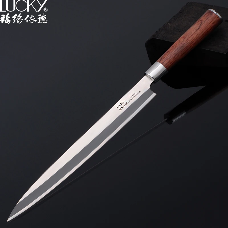 Left Hand Sushi Kitchen Knife Germany 1.4116 Stainless Steel 24,27cm Sashimi Filleting Yanagiba Knives Rosewood Handle 9.1.2G