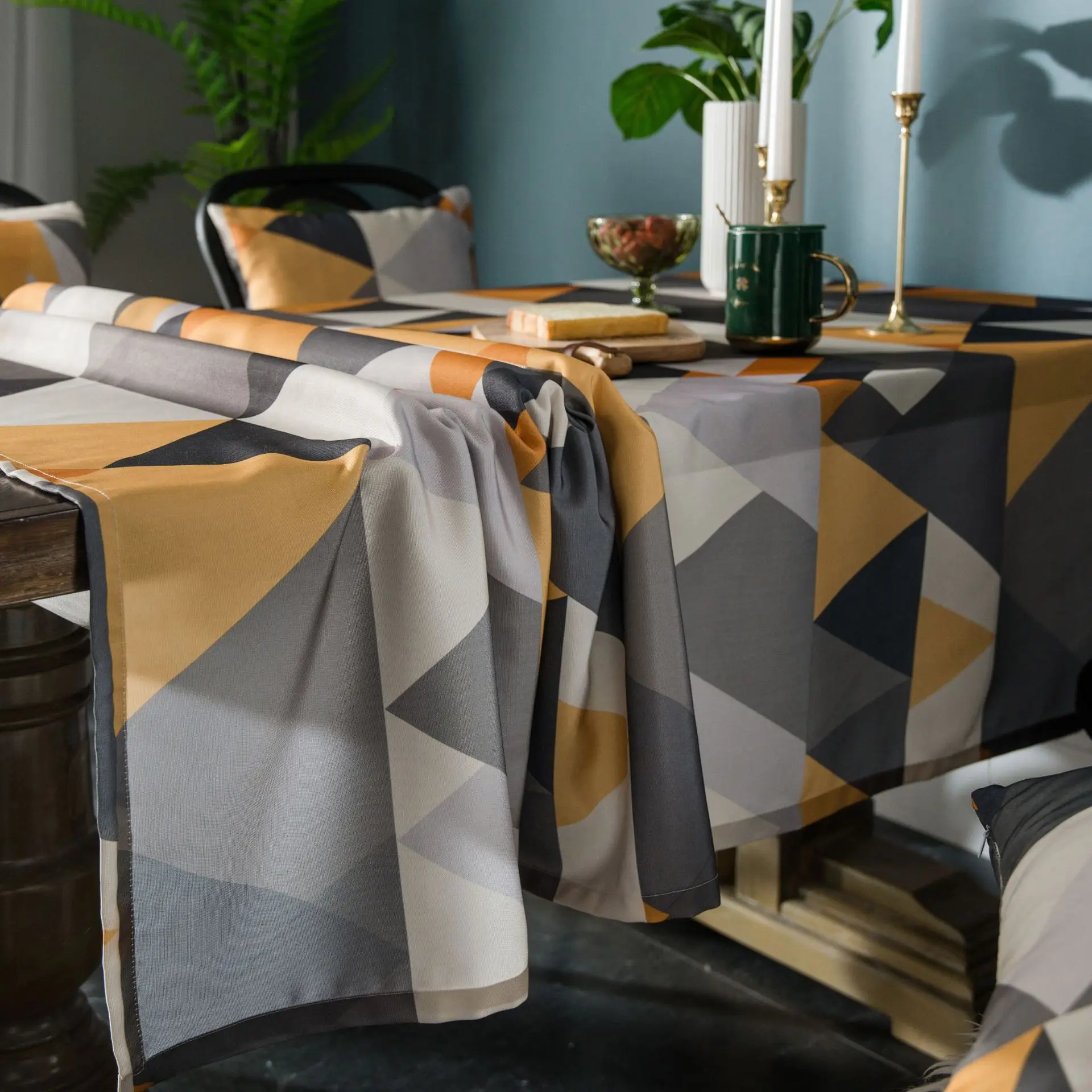 Водонепроницаемая панель соединяющаяся скатерть прямоугольная кофейный синий