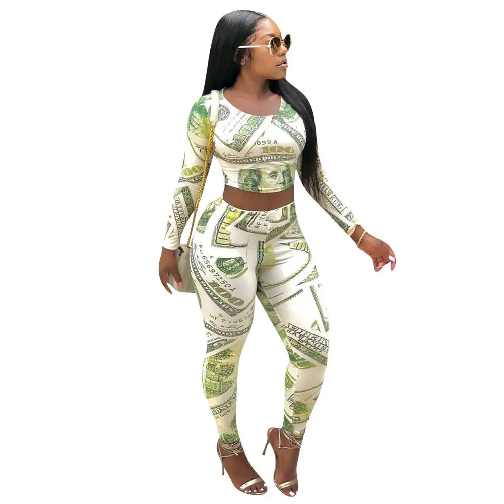 Женский комплект из 2 предметов облегающий кроп-Топ с длинным рукавом и брюки