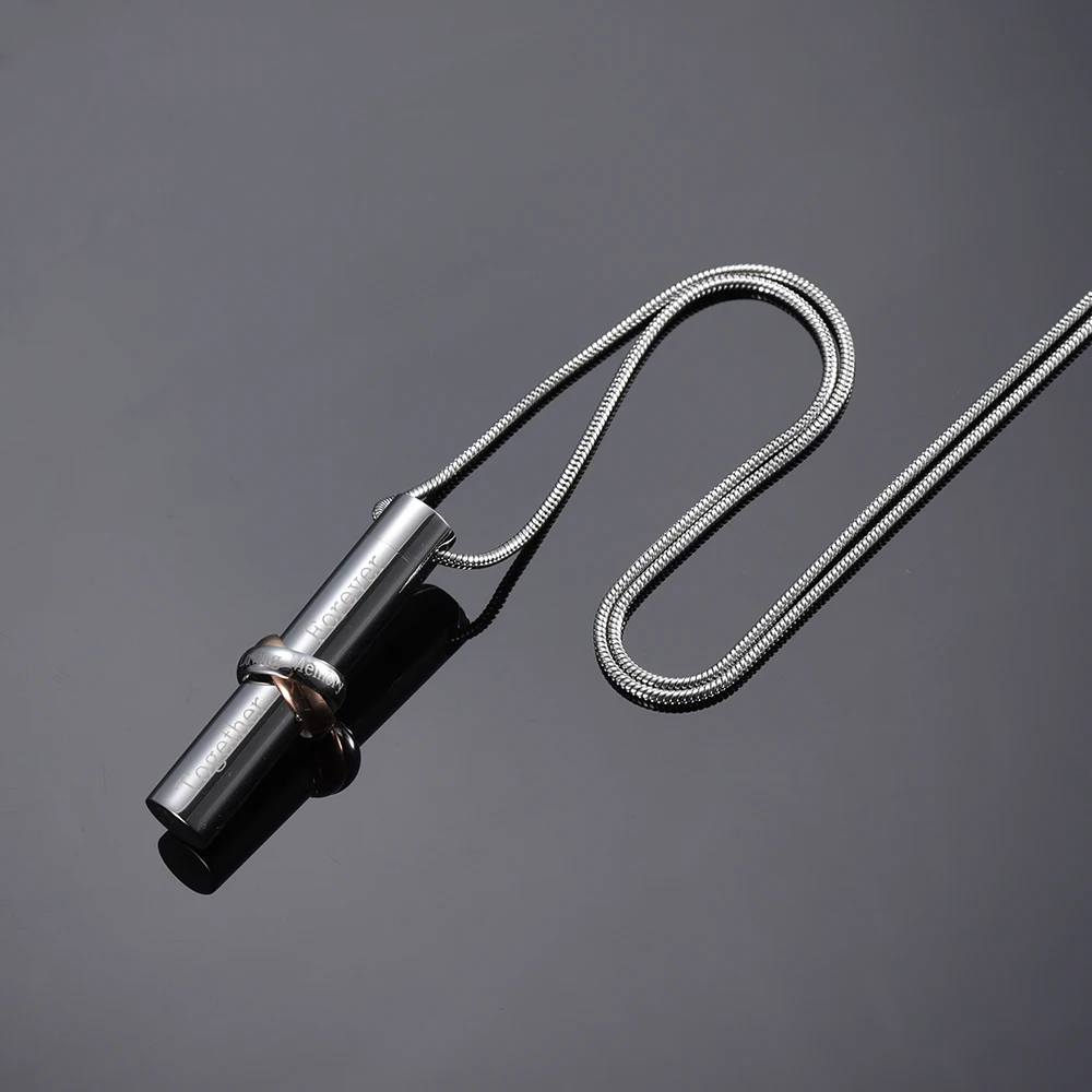 Кремации для пепла урна ожерелье ювелирных изделий из нержавеющей стали розовое