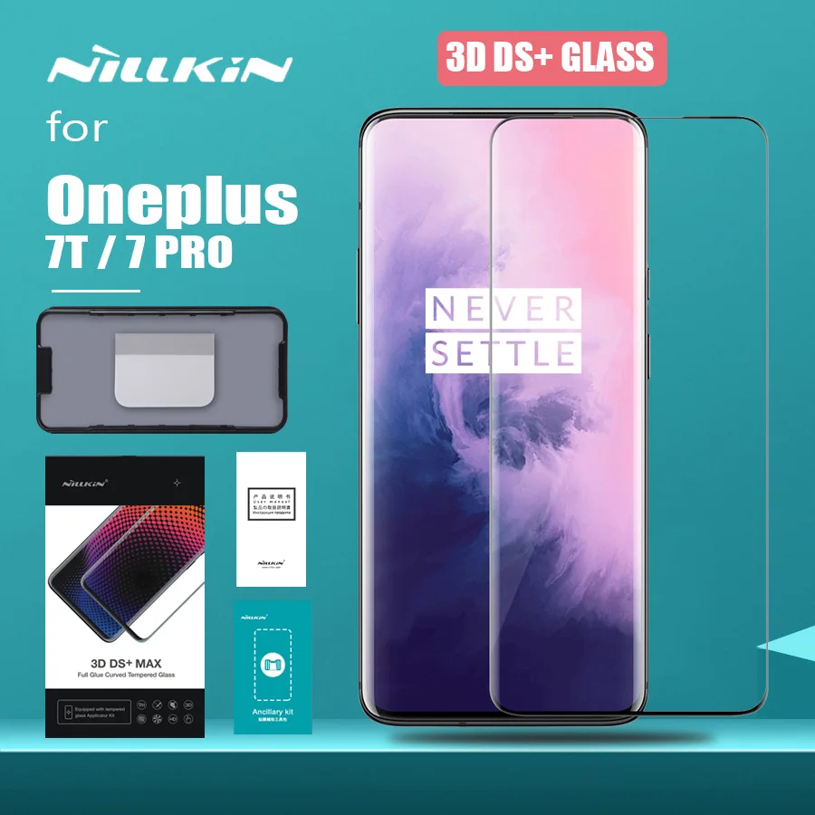 Для Oneplus 7T 7 Pro стекло Nillkin 3D DS+ Max полное покрытие закаленное стекло Защита экрана круглый край для Oneplus 7T 7 Pro стекло