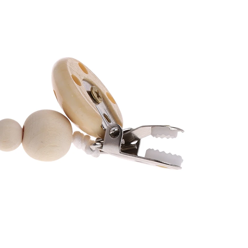 Детский держатель для соски из натурального дерева с бусинами|Шнурки и чехлы