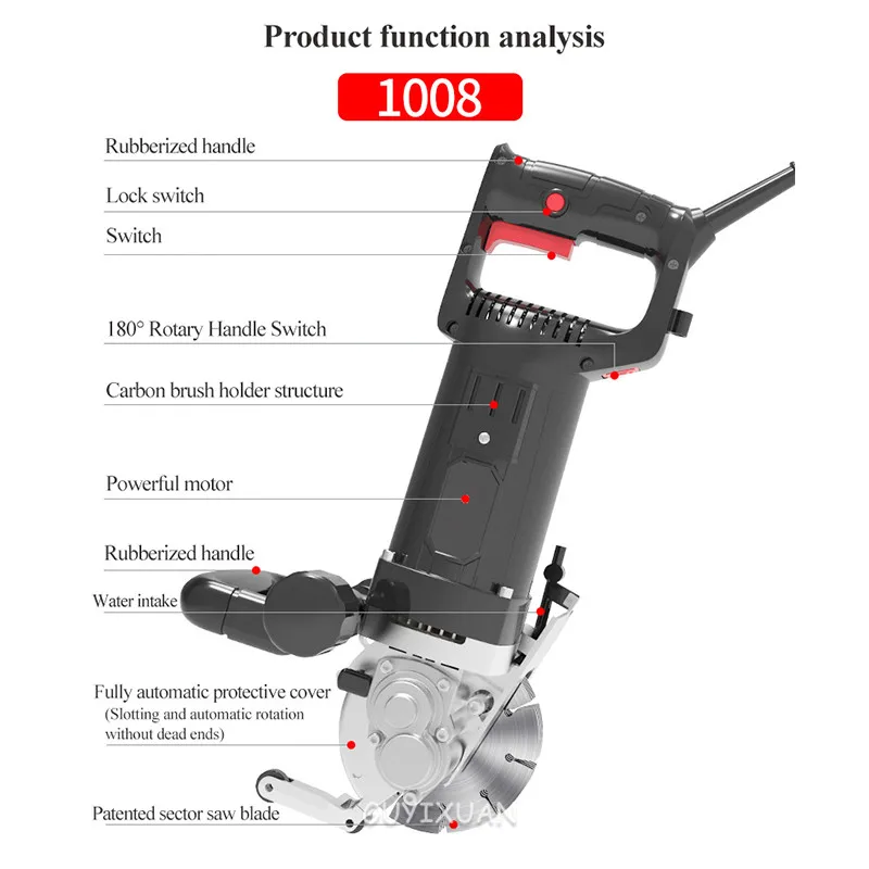 

Multi-function small slotting machine / one-time forming of concrete wall surface, dust-free cutting /water/ electricity tools /