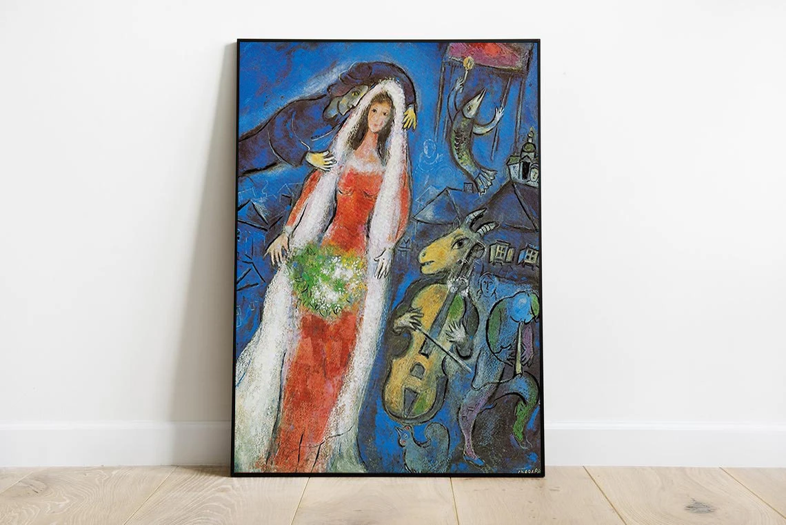 Chagall постер живописи художественный постер. Декор стены дома.