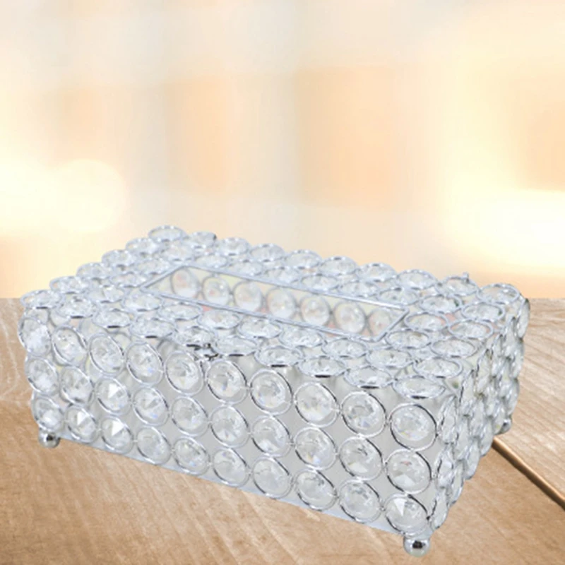 

Crystal Tissue Box Simple Home Living Room Coffee Table Drawers Desktop Napkin Storage Box Creative Car Living Room