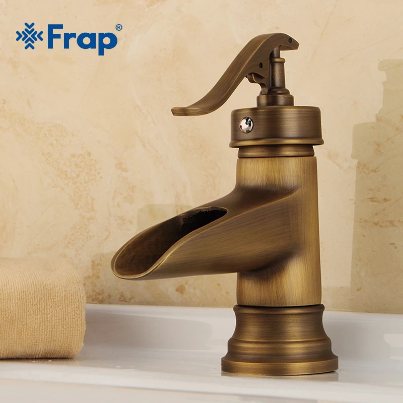

Латунный смеситель Frap для раковины в античном стиле, вращающийся кран для ванной комнаты, винтажный фарфоровый медный, водопроводный кран, ...