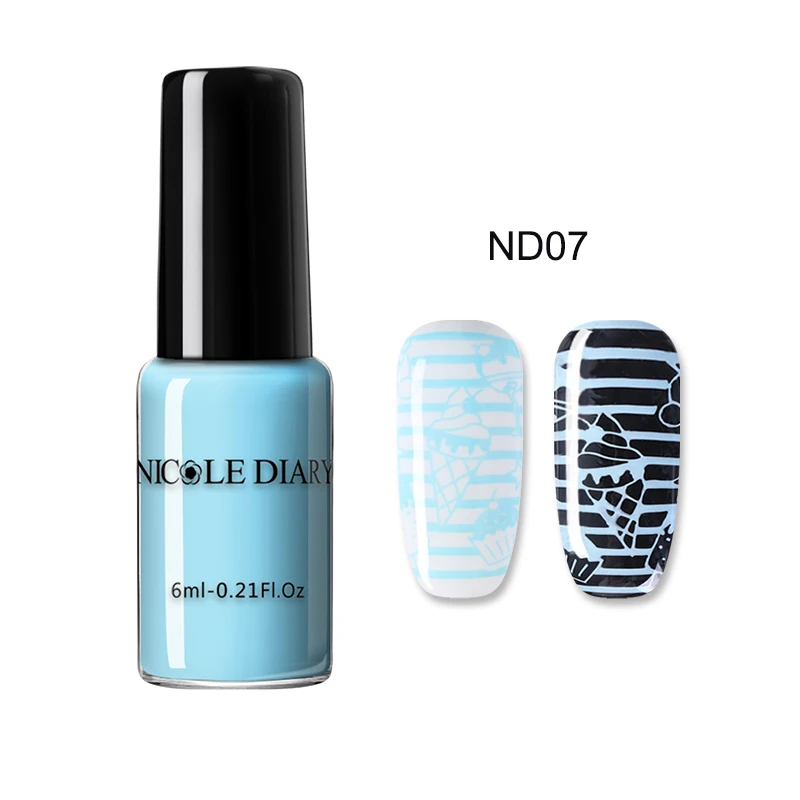 Stamping polish 07 NICOLE DIARY 5 шт. набор штамповочных лаков для ногтей штамп шаблон штамп лак черный золотой серебряный дизайн ногтей пластина Печать Набор лаков - Цвет: Stamping polish 07