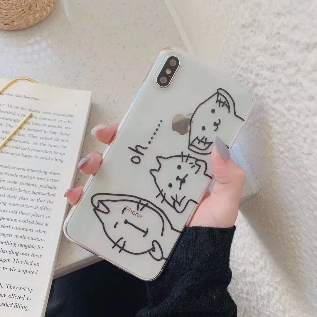 Милый мультяшный инновационный чехол для iphone Xs MAX XR X 6 6s 7 8 plus прозрачный мягкий из