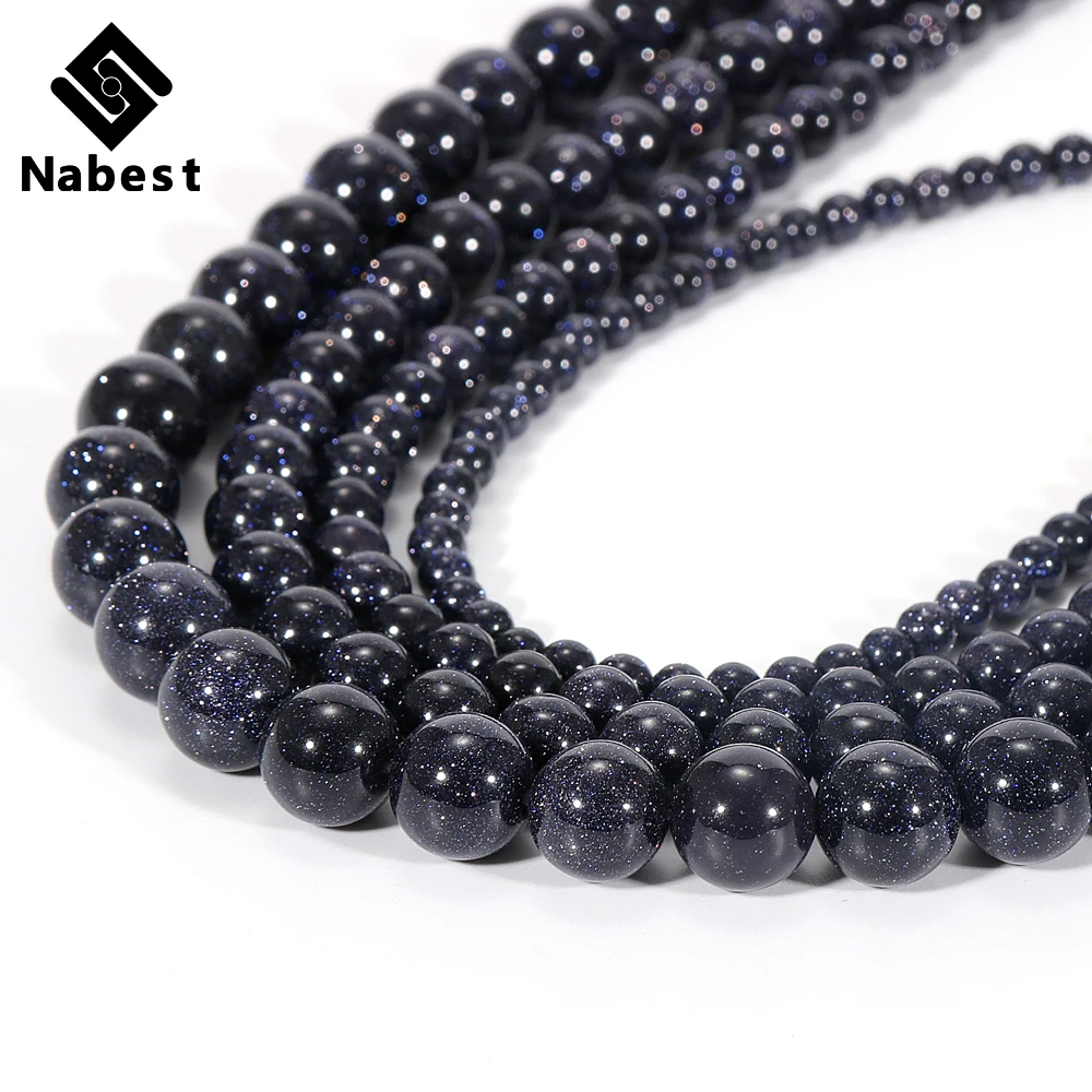 

Wholesale Price Natural Blue SandStone Round Loose Beads 16" Strand 4 6 8 10 12 MM Pick Size For DIY Jewelry Making Finding