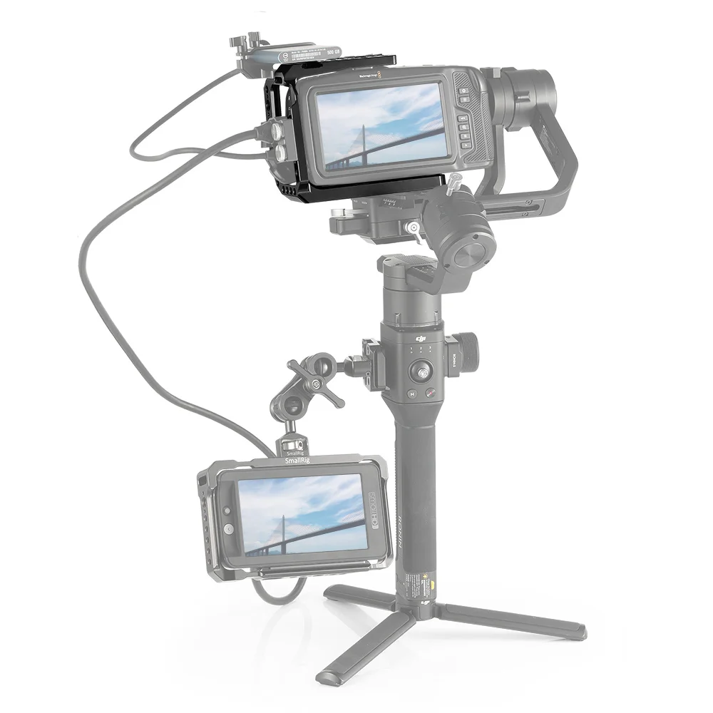 SmallRig BMPCC 4K 6K половинная клетка для Blackmagic дизайна карманная клетка для кинокамеры с Рельсом Nato/Arri отверстие для определения местоположения/может башмака-2254