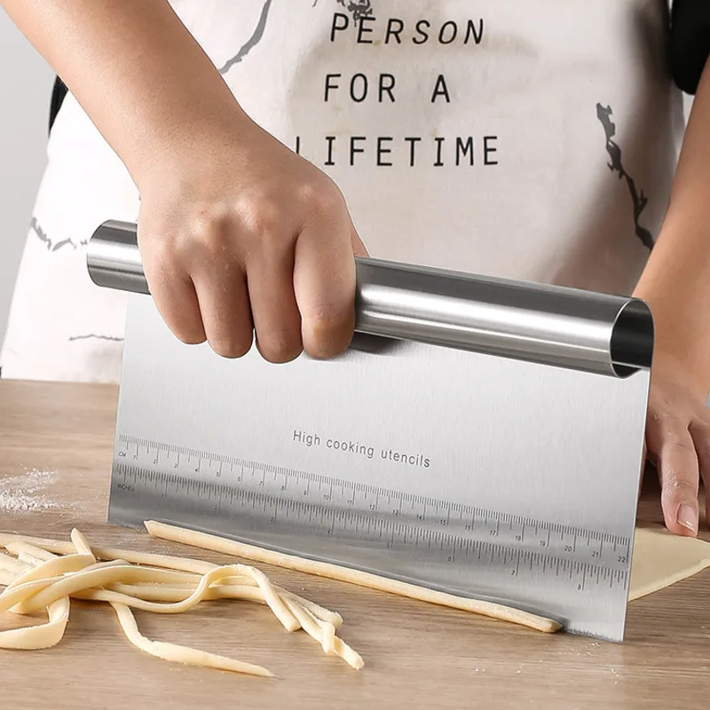 Stainless Steel Noodle Knife Cake Scraper With Scale Pastry Cutters Baking Cooking Dough Accessories | Дом и сад