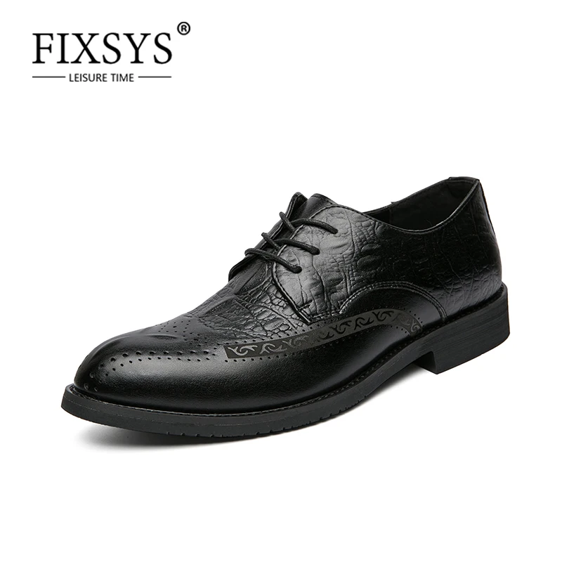 

FIXSYS мужские туфли-оксфорды; Обувь в деловом стиле с острым носком; Мужские деловые ботинки в винтажном стиле с перфорацией типа «броги»; Кож...