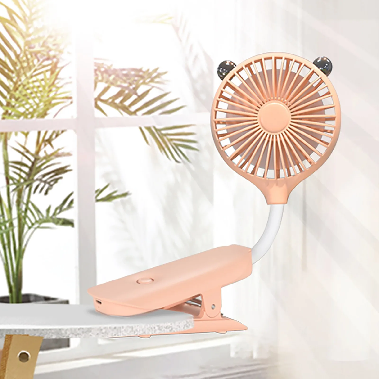 Тихий подвесной мини-вентилятор с клипсой зарядка через USB портативный уличный