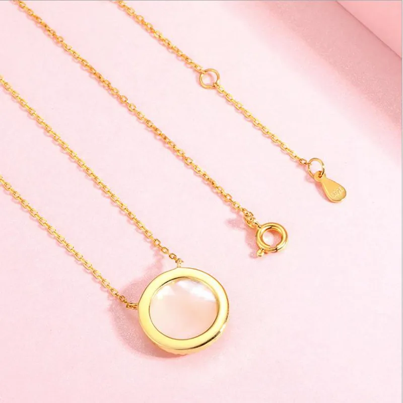 

White Shell 18k Yellow Gold Plating 925 Silver Jewerly Necklace