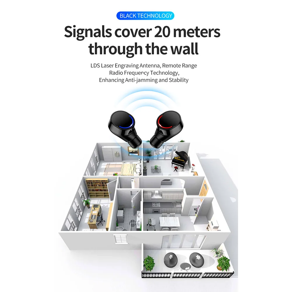 Erilles Bluetooth наушники Беспроводной один двойной дополнительный стерео Hi Fi звук