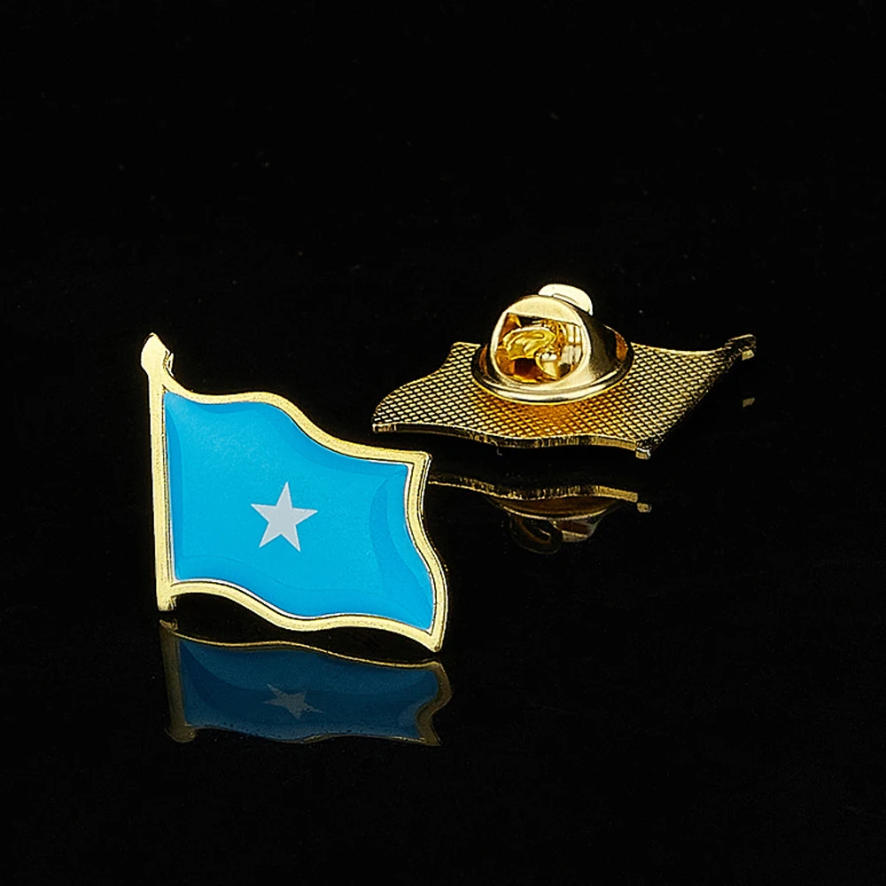 

Africa The Federal Republic of Somalia Country Waving National Flag Gold Plated Courtesy Enamel Lapel Pin Badge Brooch