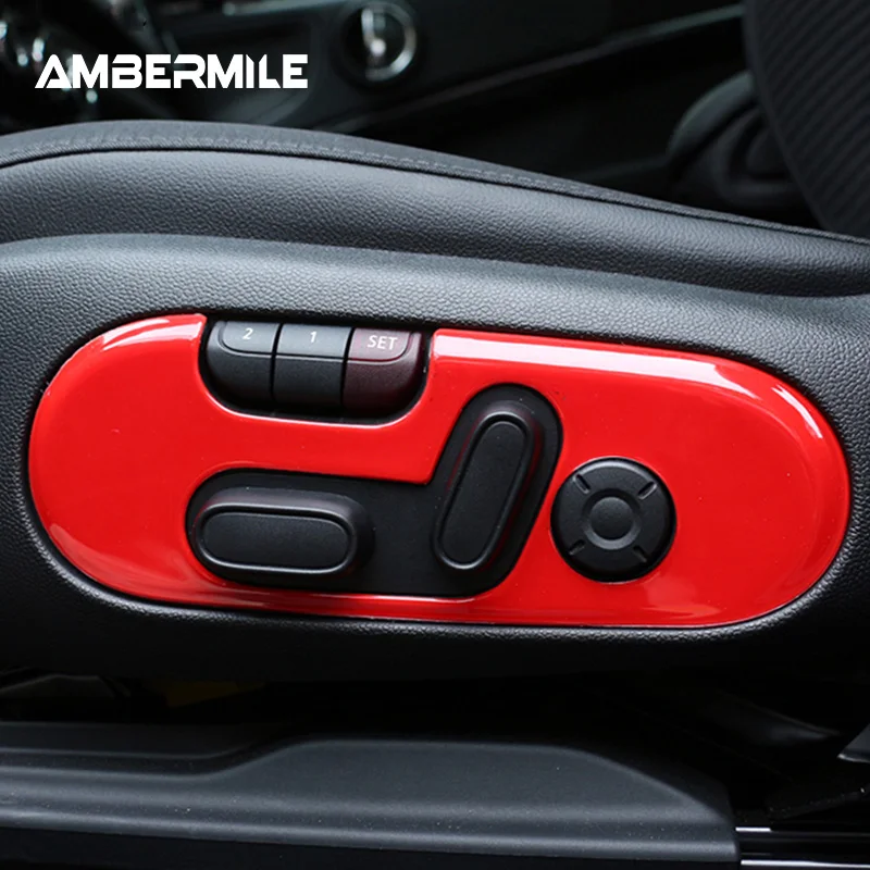 

AMBERMILE 2pcs ABS for Mini Cooper F60 Countryman Accessories Car Front Seat Adjustment Switch Button Covers Sticker Car Styling