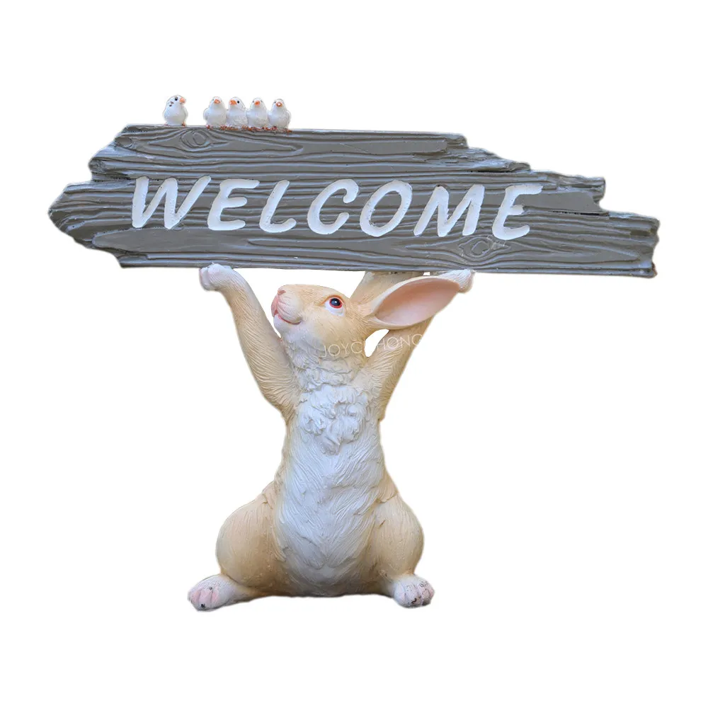 1 шт. кролик статуя настольные Скульптура сад дома Decortaion фигурка животного декор