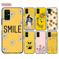 black cover keep smile yellow for huawei honor 30 20s pro 10i 9c 9a 9s 9x 8x 10 9 lite 8 8a 7a pro lite phone case