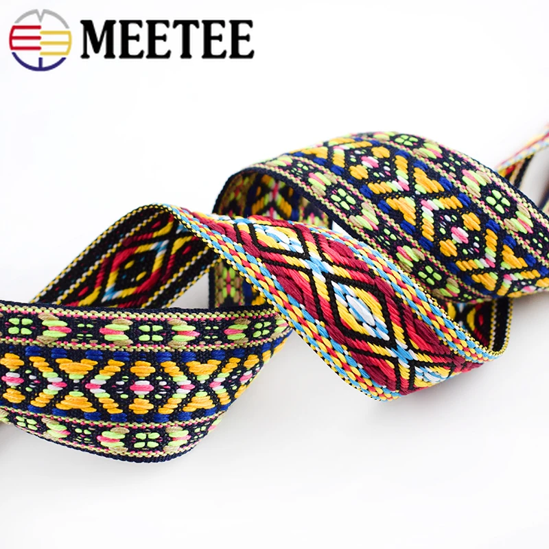Полиэстеровые жаккардовые ленты 8 метров 25 мм этнические кружевные для сумок