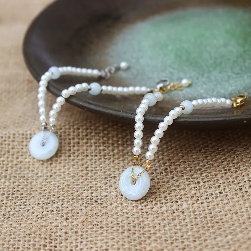 

Браслет из титановой стали с жемчужинами в стиле зодиака