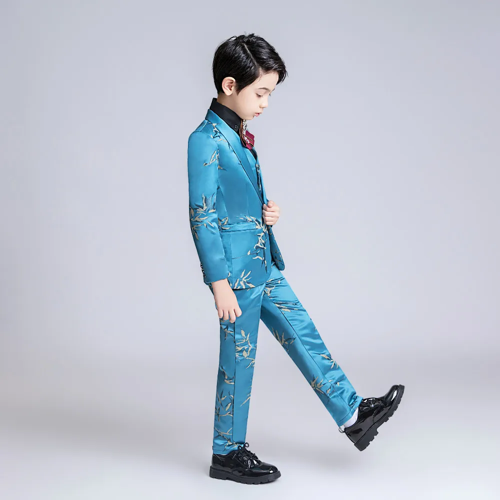 YuanLu/2019 Детский Костюм Принца синего цвета для мальчиков детский Блейзер пиджак