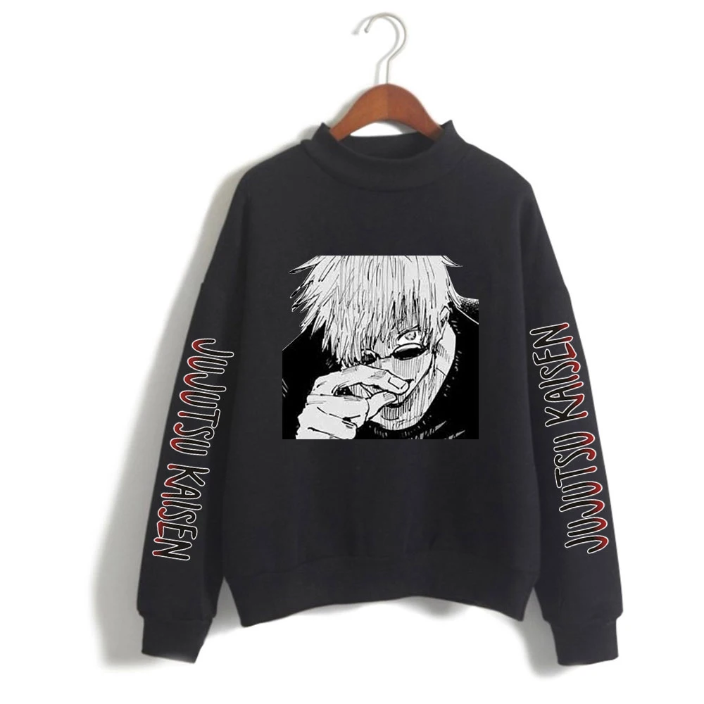 

WAWNI Jujutsu Kaisen Turtleneck Sweatshirt Print Cotton & Polyester Wtreetwear Sweatshirt Turtleneck Pullover Oversize Unique