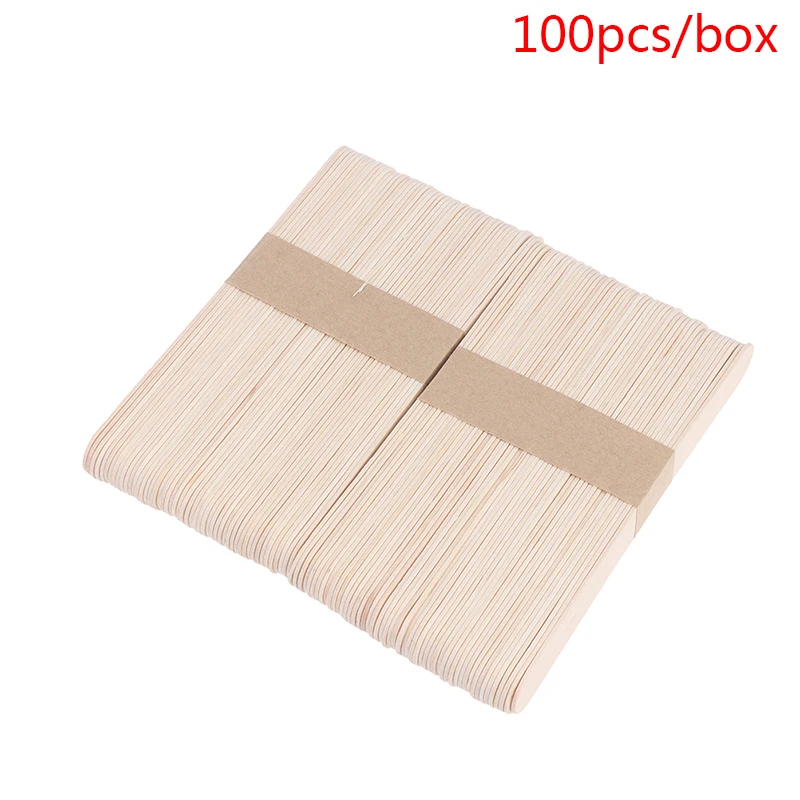 100Pcs Wood Tongue Depressors Large Wooden Waxing Spatula Wax Stick Craft | Красота и здоровье