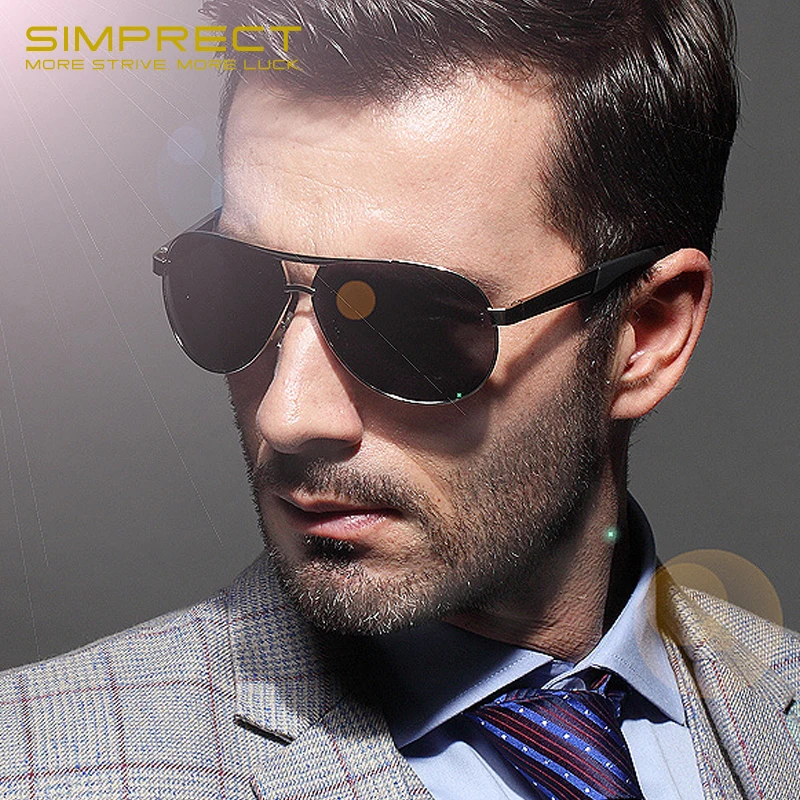SIMPRECT пилотные очки Для Мужчин Поляризованные Вождения UV400 высокое качество Металлические солнцезащитные очки в стиле ретро люнет De Soleil Homme YJ0361
