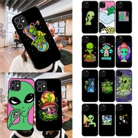 cartoon cute cool alien phone case for iphone 12 mini 11 pro xs max x xr 7 8 plus