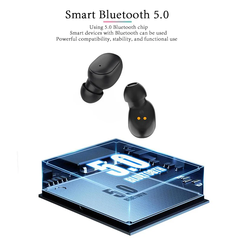 Wireless Bluetooth Headset Binaural TWS Macaron 5.0 Stereo Sports Headphone A6S In-Ear