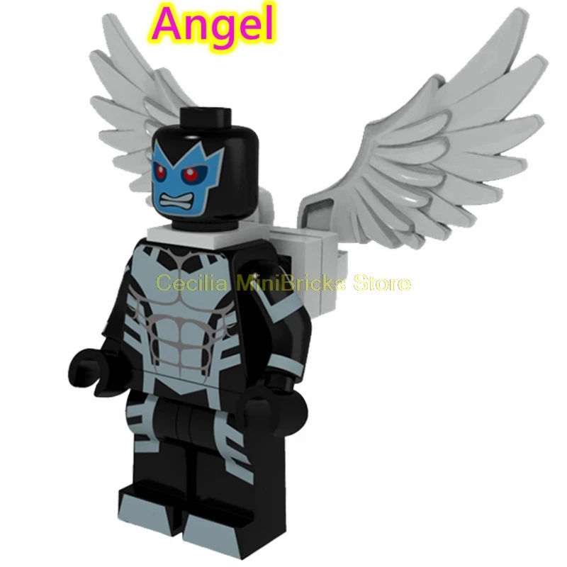 Angel X-men Марвел Росомаха Жан Грей проф X Магнето Apocalypse Rogue Thanos строительные блоки игрушки для детей - Цвет: Angel