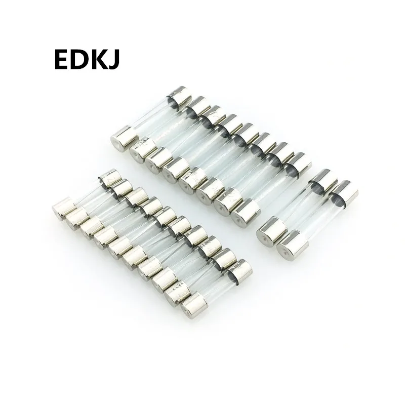 100 шт./лот предохранитель 5*20 мм 5x20 Стеклянная страховая трубка Безопасность 5 * 20 5A