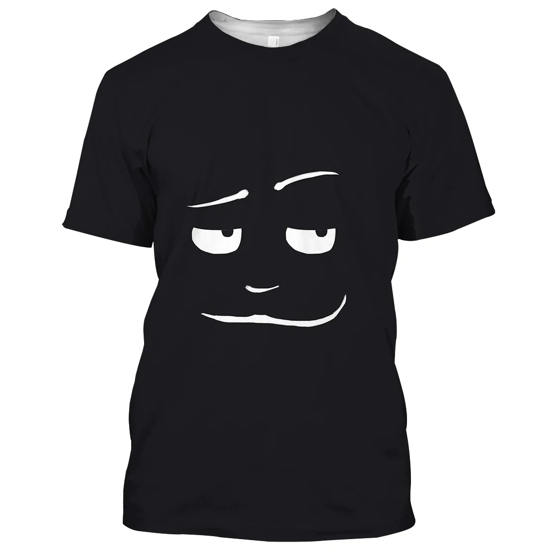 

Summer Happy Face T-shirt Funny Graphic T-shirt For Men Or Women Black Printing 3D T-shirts Cool Street camisetas Short Sleeved