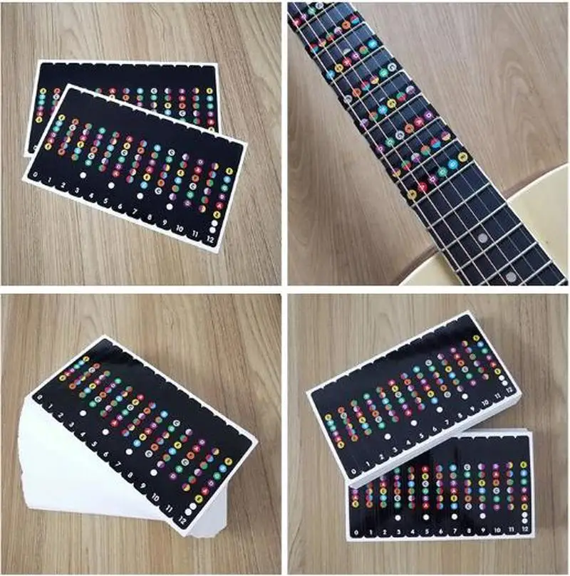 universal wasserdicht gitarre griffbrett hinweis etiketten griffbrett fret aufkleber fit für alle 6 saiten akustische elektrische gitarre free