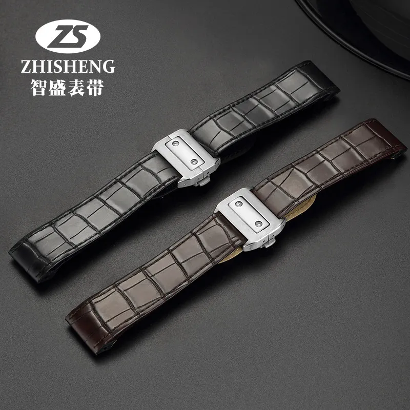 Роскошные мужские часы с ремешком из крокодиловой кожи 20 мм 23 черные модные