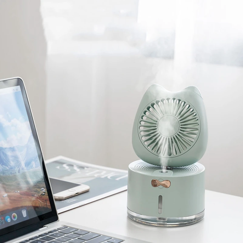 DC5V 1.5A котенок Увлажнитель вентилятор USB Перезаряжаемый многофункциональный
