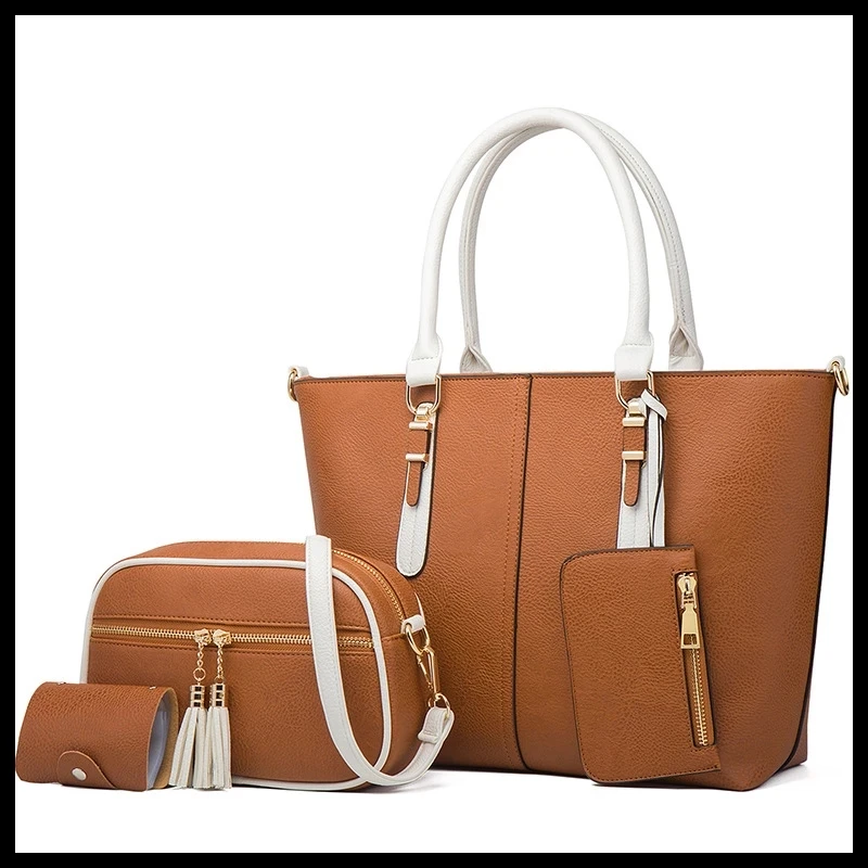 

Women's Handbag PU leather Shoulder bag designer Luxury 2021new 4 PCS Crossbody Clucth Purse Wallet Ladies Shoulder bag