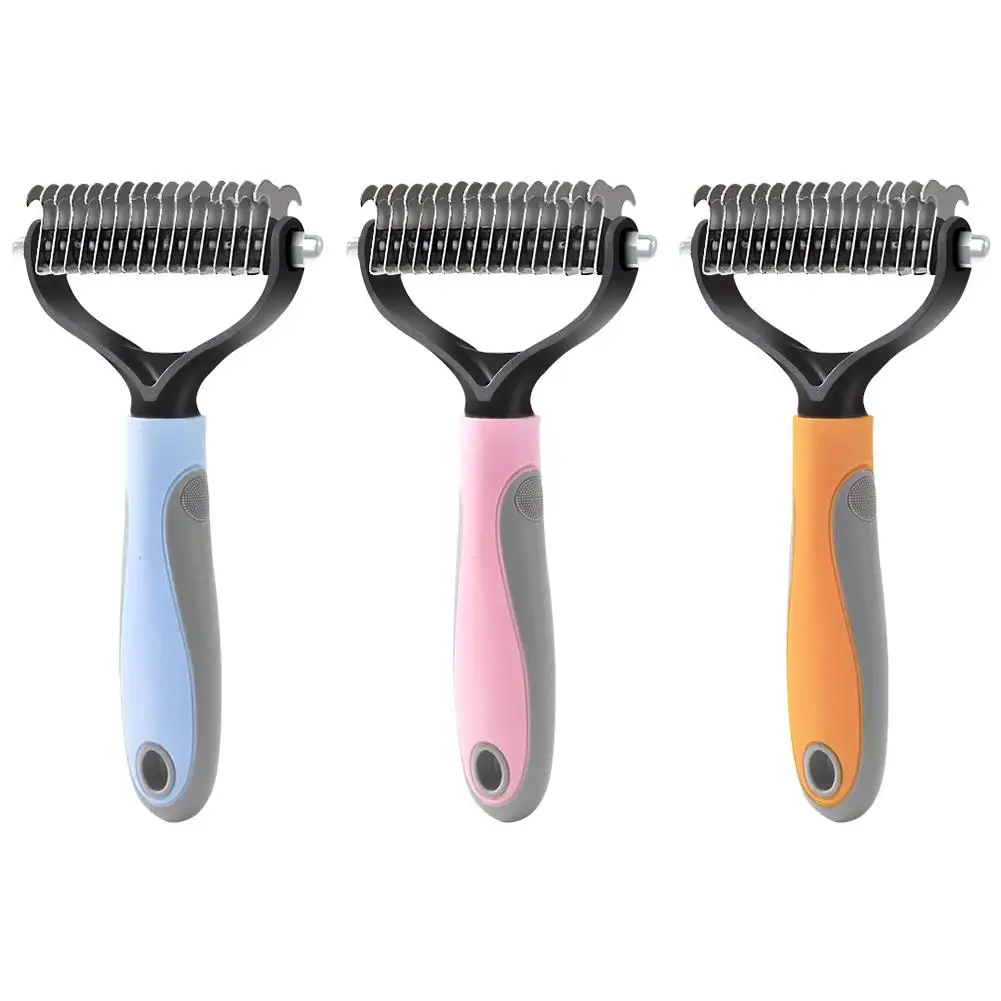 Расческа для ухода ха шерстью животных Собака волос Двусторонняя расческа из