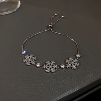 zircon snowflake bracelet female minority design pull out woman bracelet super flash net red girlfriends adjustable