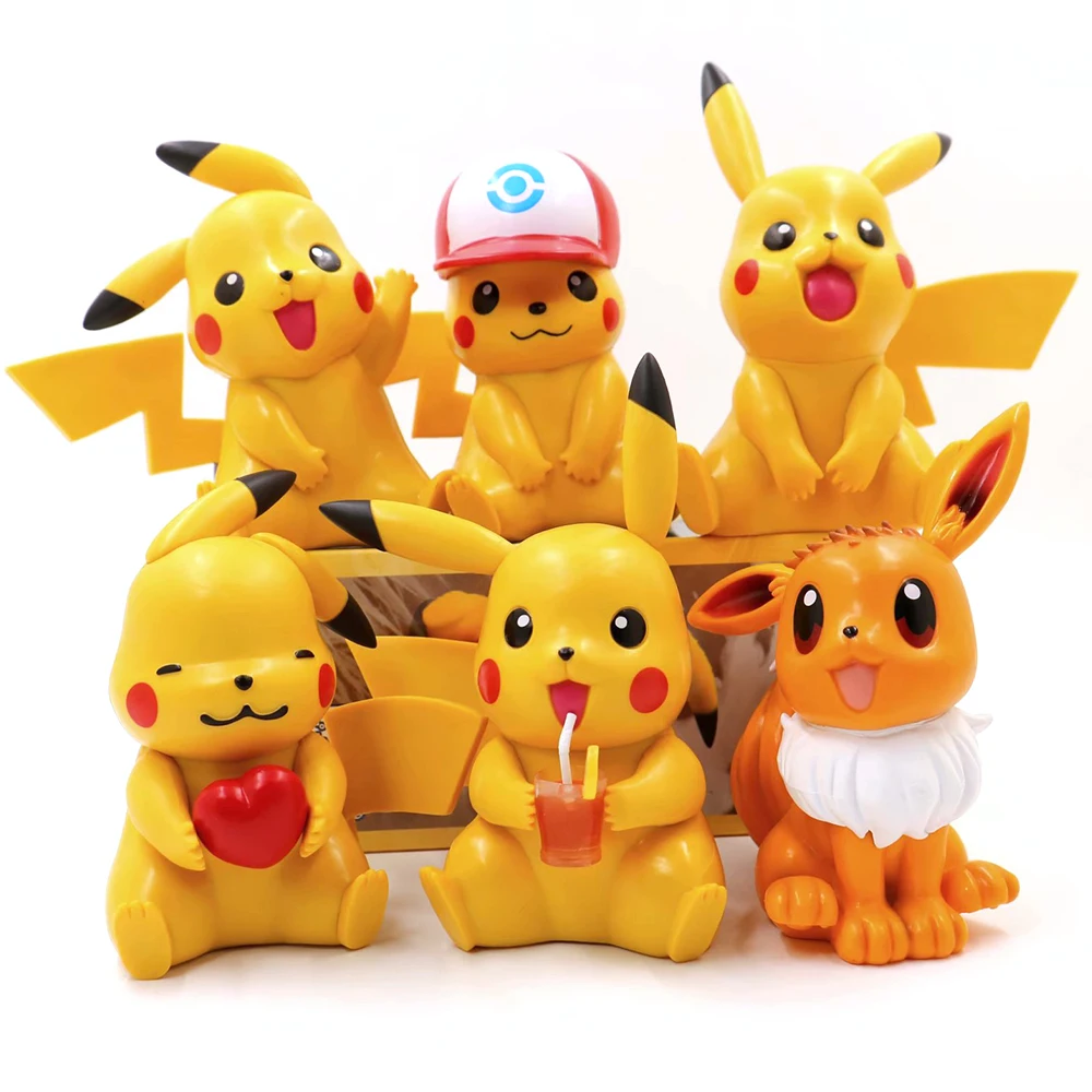 

13 18cm Kawaii Angry Pikachu PVC Action Figure Anime Cartoon Pokemon Figurine Collection Model Kids Toys Christmas Birthday G