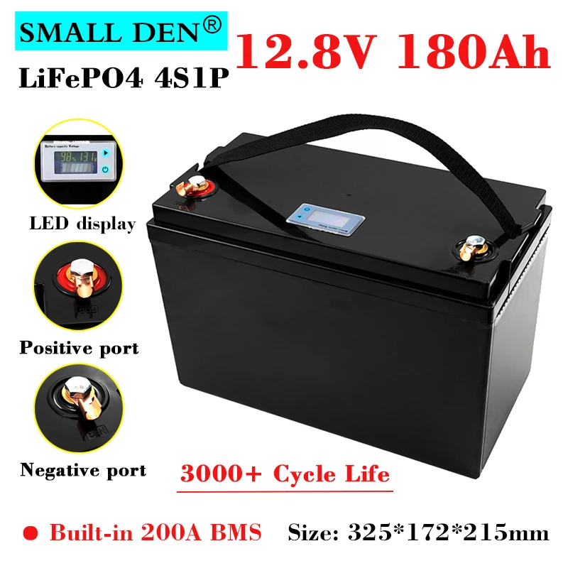 

12.8V 180Ah Lifepo4 battery pack 4S2P 2000W High power Lithium Iron Phosphate batteries for Solar storage RV Inverter Tax Free