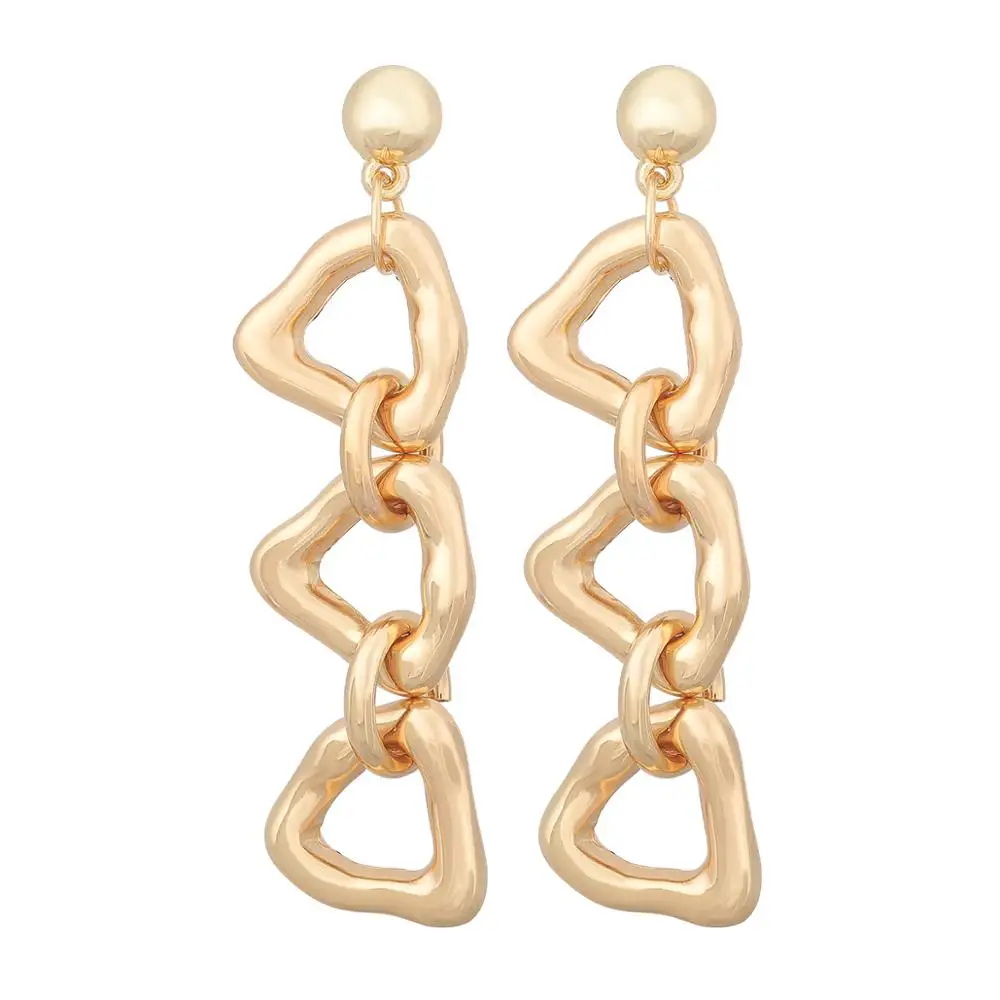 

Punk Gold Silver Color Irregular Long Chain Earrings For Women Fashion Geometry Triangle Link Drop Dangle Earring Gift Jewelry